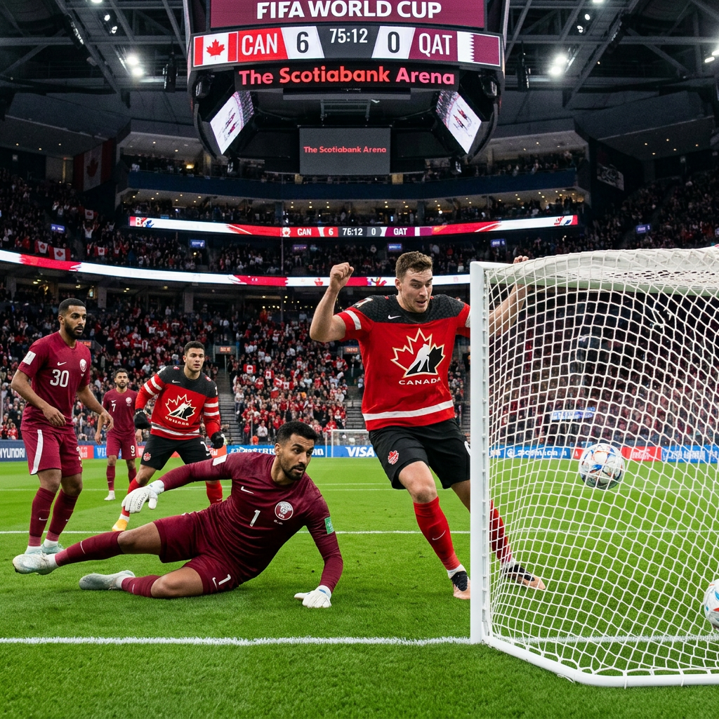 سداسية كندية تُمطر شباك قطر وتصعق “العنابي” في مونديال 2026